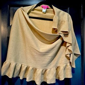 Lilly Pulitzer Metallic Gold Ruffled Wrap